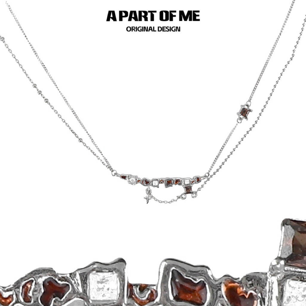 Mallard Sparkle 925 Silver Necklace | via สร้อยคอเงินแท้ 925 ดีไซน์เก๋ สองชั้น หรูหรา