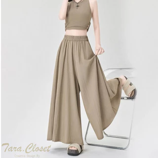 COM523 TARA Pants กางเกงกระโปรง เอวยางยืด มีกระเป๋า 2 ข้าง เนื้อผ้าครัช ผ้าดี ไม่ต้องรีด