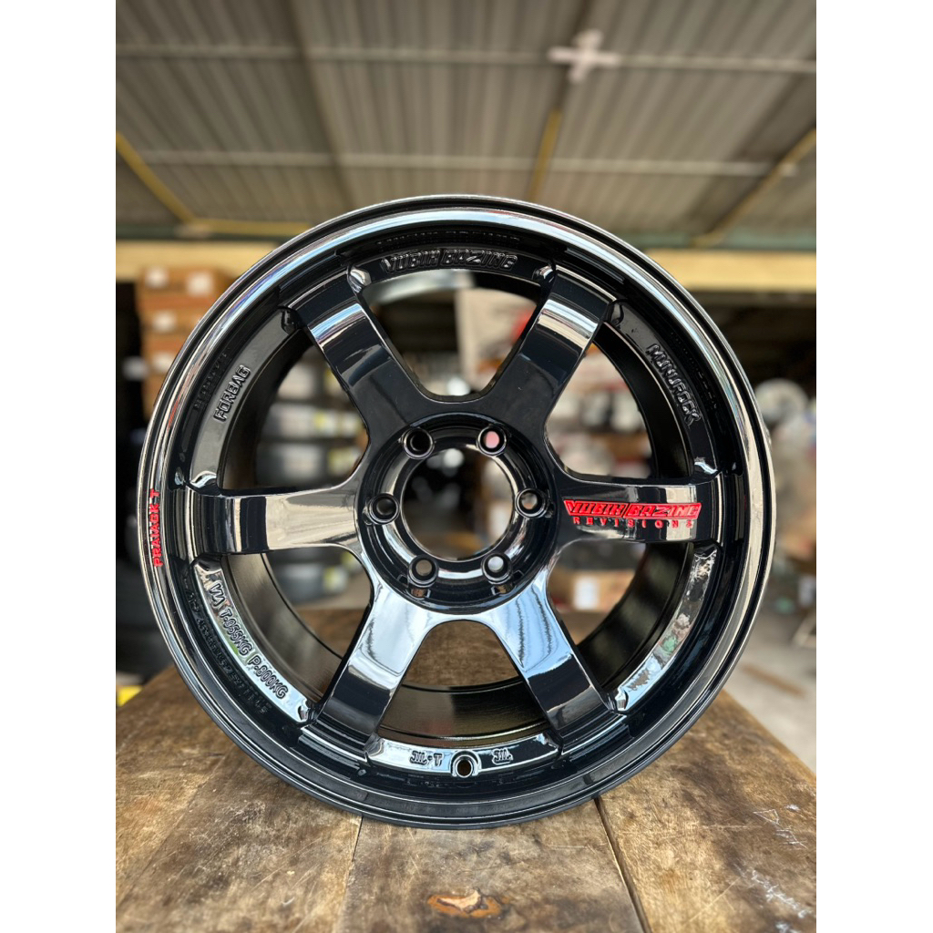 te37_ก้านยก SUV_หยอดแดง_สีดำเงา_ขอบ 18''X9.0"_ออฟ 25_งาน O-RING_6รู_แถมฟรี!! จุ๊บยาง 4 ตัว(1ชุด=4วง)