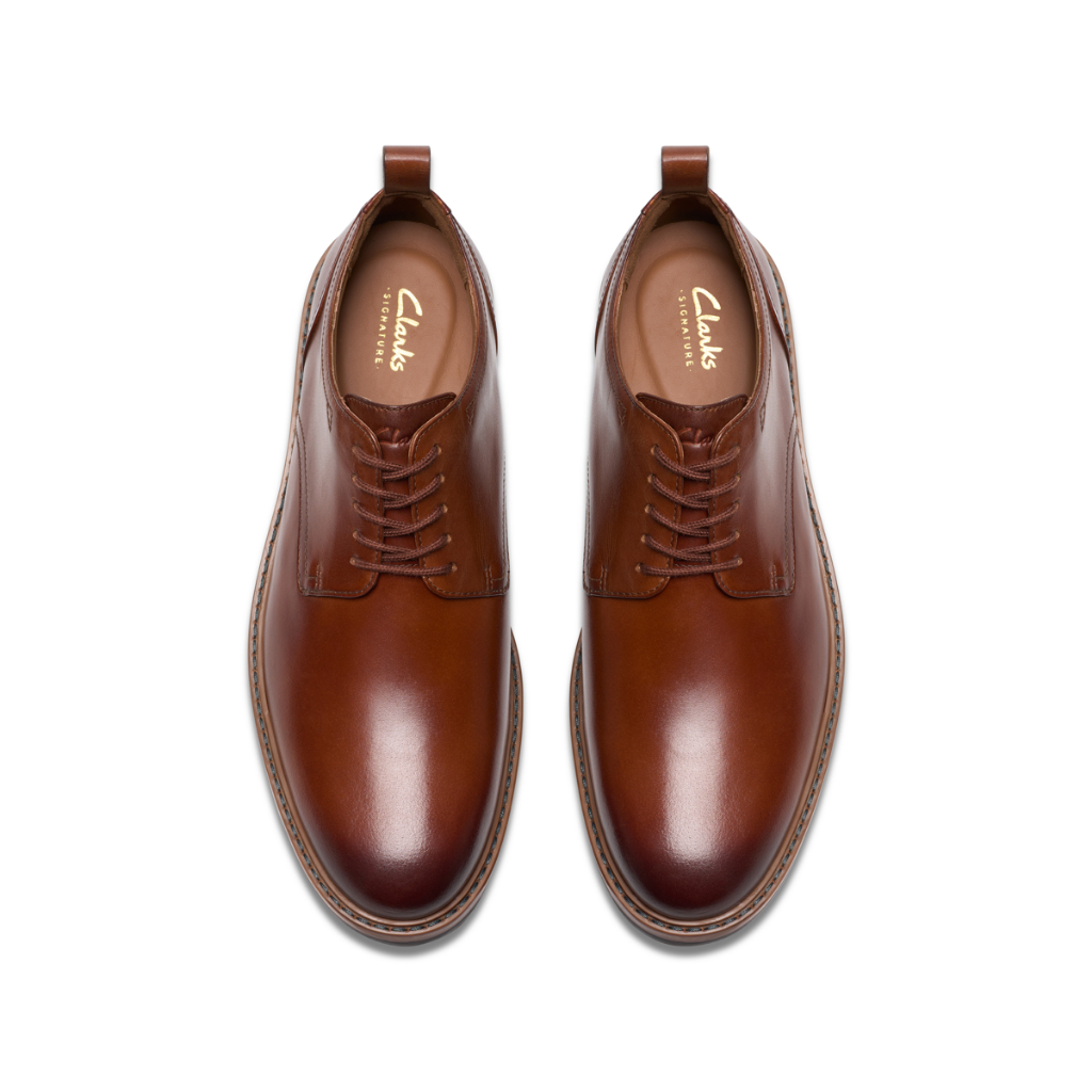 Clarks حذاء ديربي ALDWIN LACE جلد — بني فاتح — صورة 3