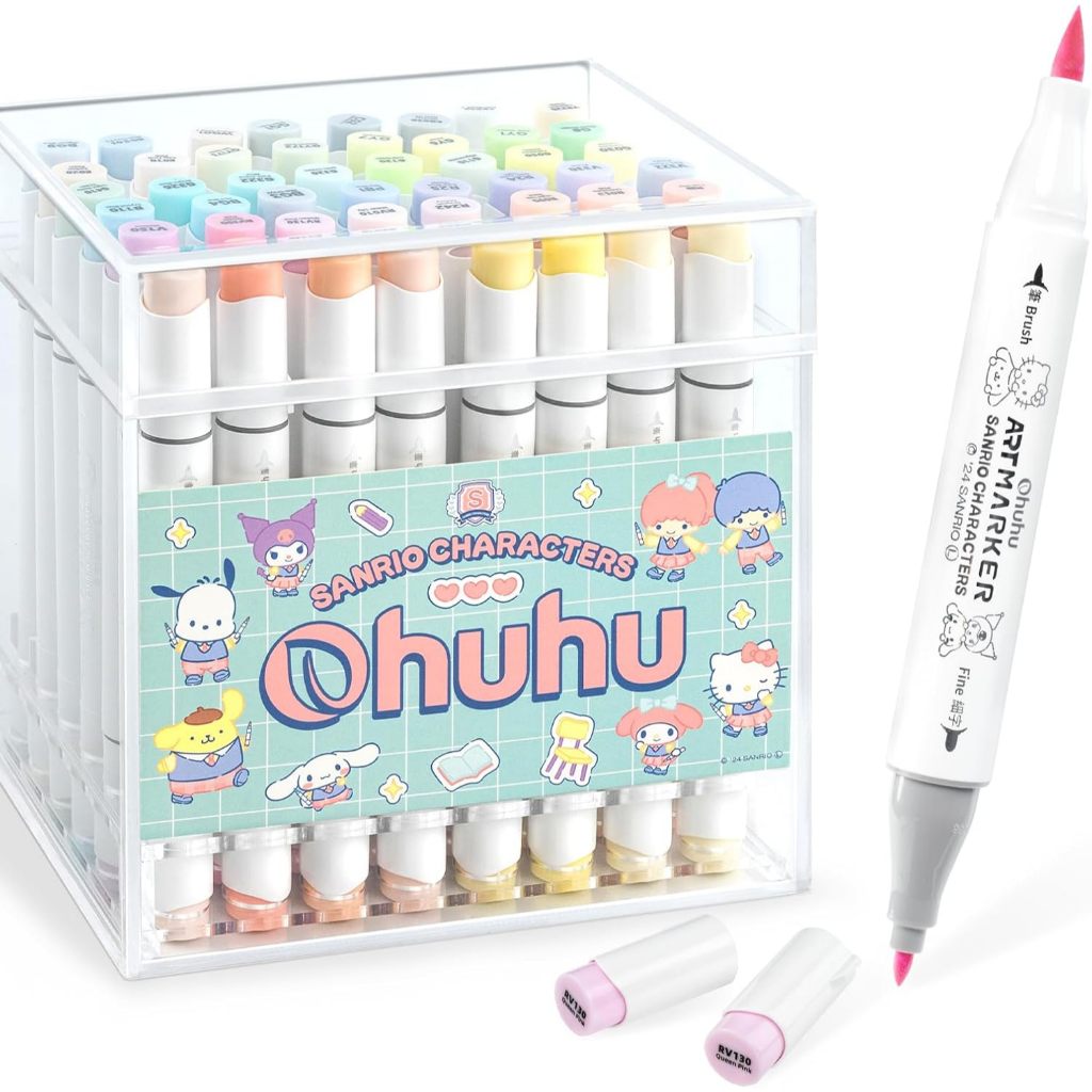 Ohuhu×Sanrio ปากกา Marker รุ่นที่ 2／48 สี／พาสเทล／จัดส่งจากญี่ปุ่น