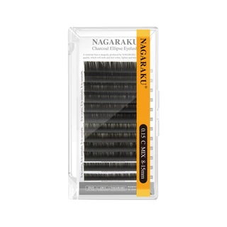 NAGARAKU Charcoal Ellipse นาการากุเส้นแบนปลายแฉก ขนนิ่ม เหมาะสำหรับเส้นต่อเส้น ขนตาปลอม