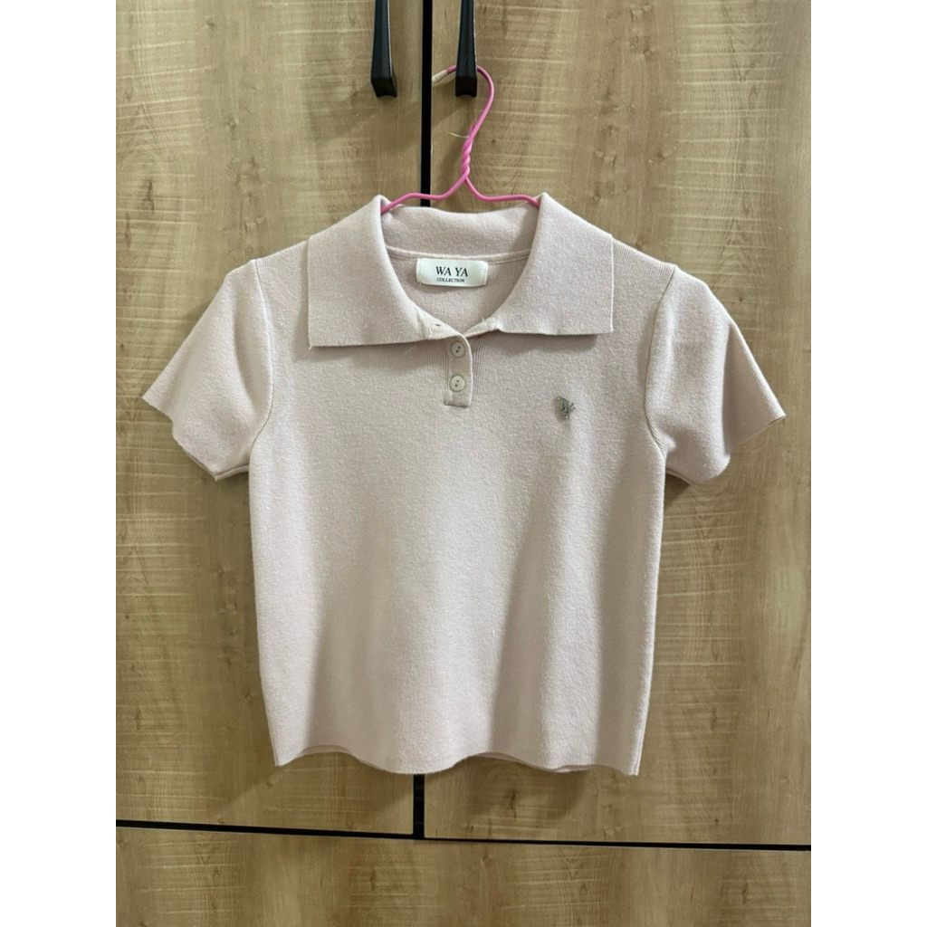 เสื้อไหมพรม สีชมพูอ่อน ป้าย WA YA มือ2