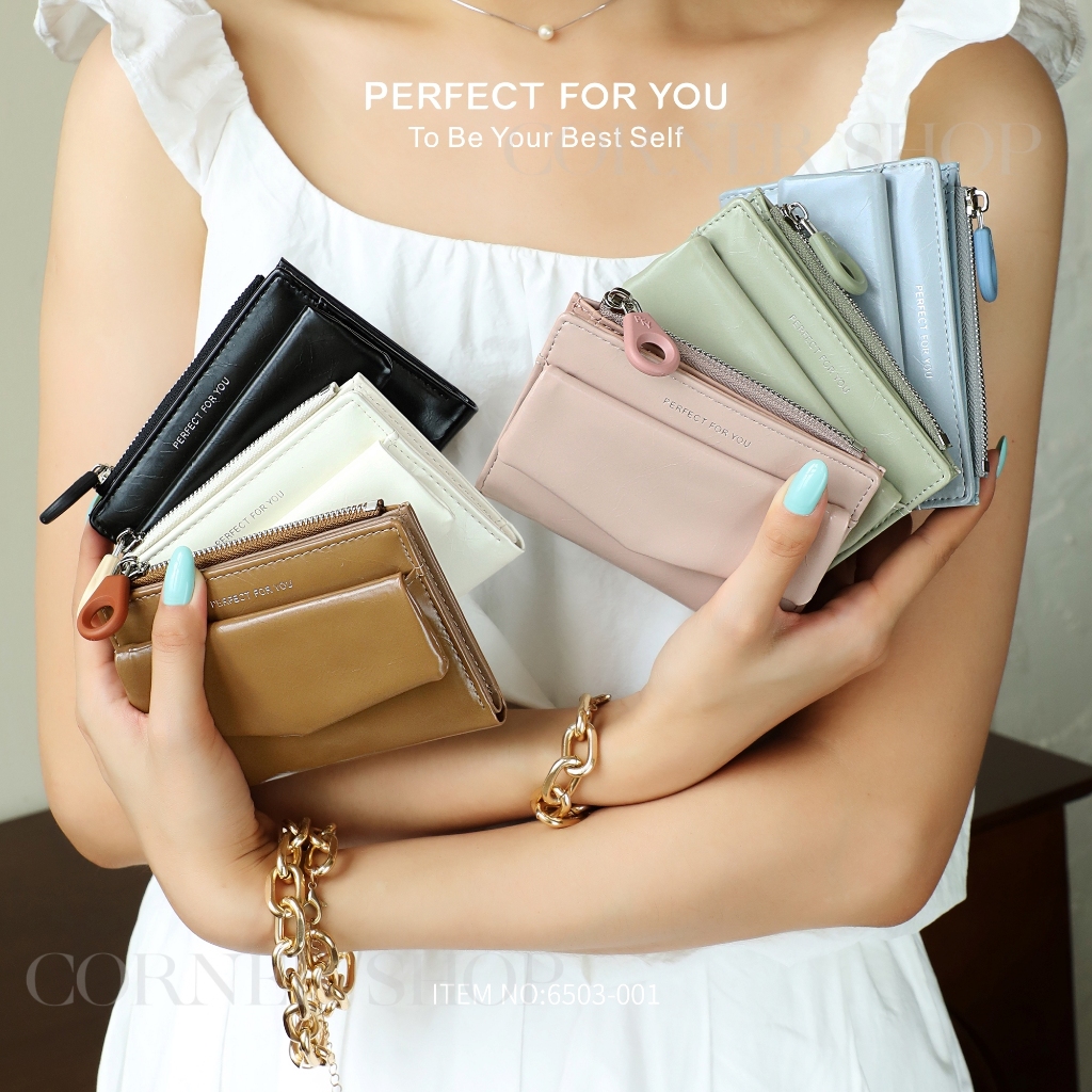 (6503-001)พร้อมส่งจากไทย| ครบ 99฿ ส่งฟรี ❤  กระเป๋าสตางค์ใบสั้น PERFECT FOR YOU สินค้าคุณภาพพรีเมี่ยม เหมาะสำหรับผู้หญิง