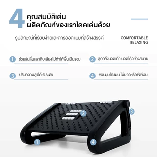 Adjustable Footrest ที่วางเท้า วางเท้าใต้โต๊ะ ที่วางเท้าแบบปรับระดับได้ 6 ระดับ พร้อมลูกกลิ้งนวด สะดวกสบายมากขึ้น