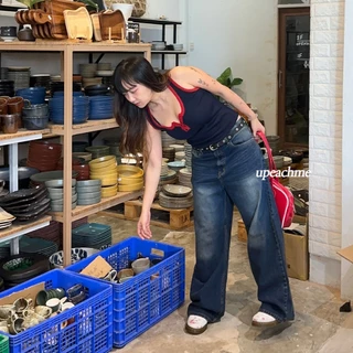 *มีส่งด่วน* upeachme(B15) RON Tank [อก26-48"] เสื้อกล้ามผ้าร่องสีพื้นขนาดใหญ่ เสื้อแขนกุดแต่งกระดุมหน้า กล้ามไหมพรมยืด