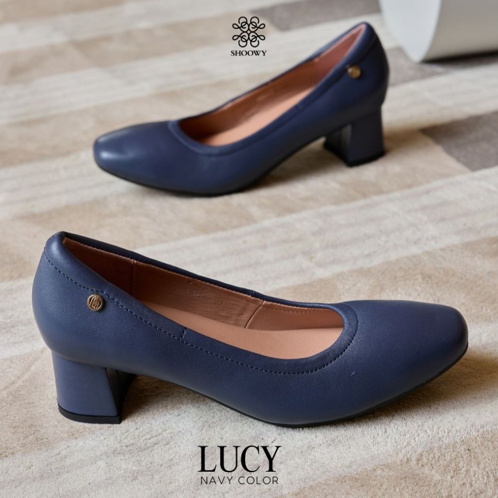 Shoowy รองเท้าหนังแกะรุ่น Lucy Navy Color (สีน้ำเงิน)