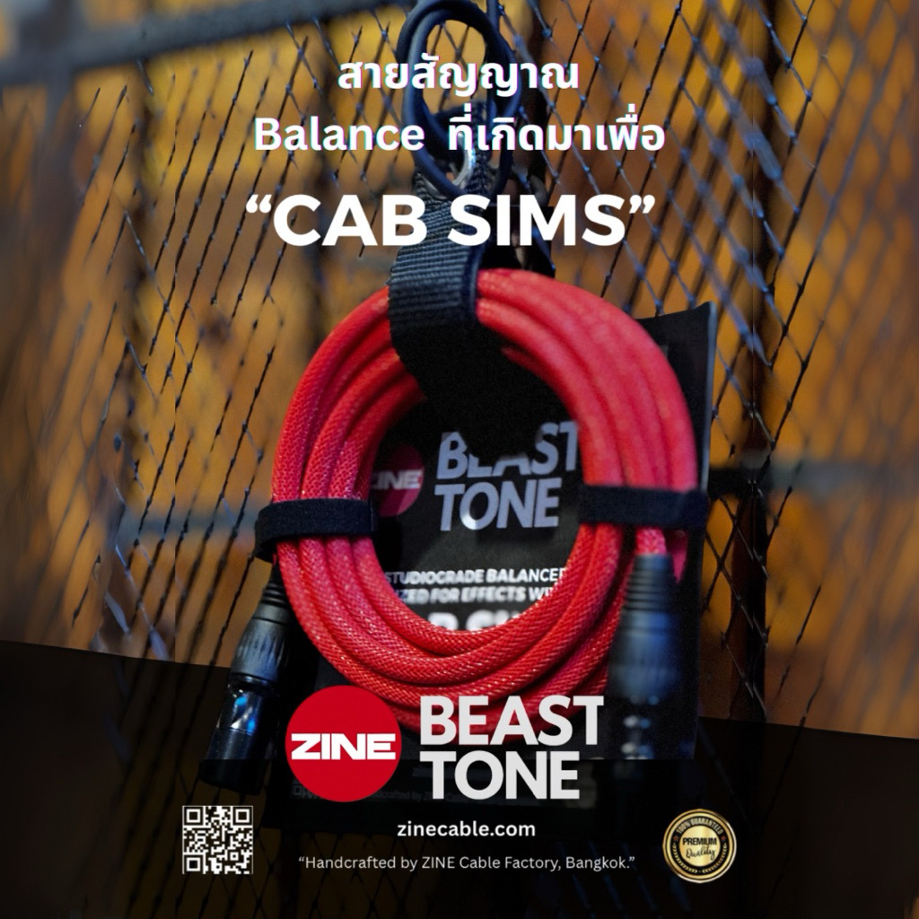 สายXLR ต่อ Cabsim ตรงเข้าMixer สายMic   ยี่ห้อ ZINE รุ่น BEASTONE  สายสำหรับ Outboard Gear สาย Balan