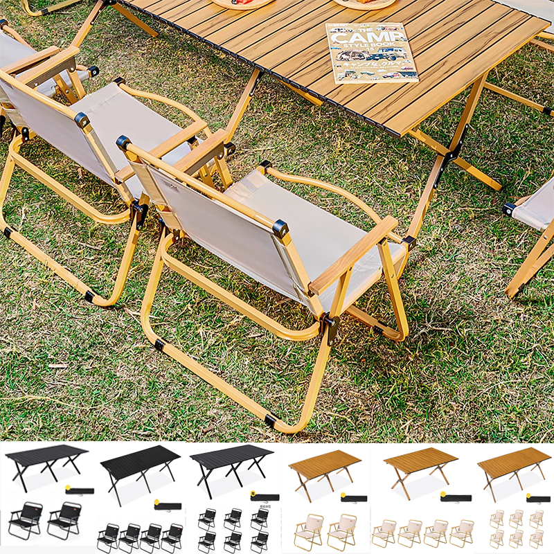 โต๊ะแคมป์ปิ้งพร้อมเก้าอี้ ชุดอุปกรณ์แคมป์ปิ้ง พับได้ รับน้ำหนัก 300kg ขนาด 90/120/150CM พร้อมส่ง - รูปที่ 2