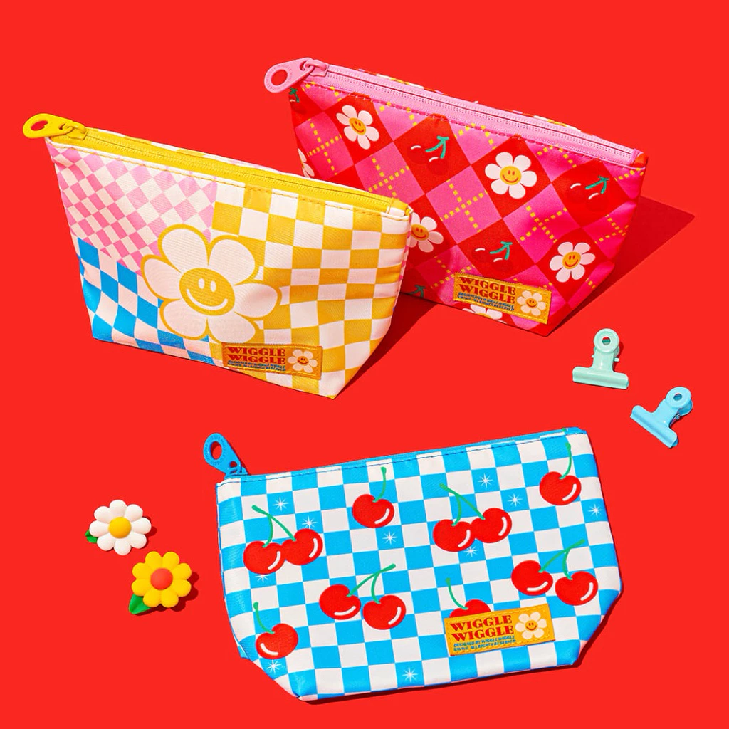 ✅พร้อมส่ง🌷Wiggle Wiggle🌷Pattern Pouch กระเป๋าซิป ใส่ของจุกจิก