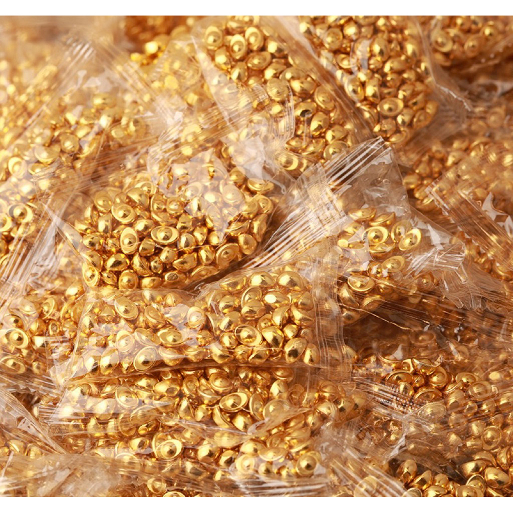 100ชิ้น โมเดลก้อนเงิน แผ่นทอง เมล็ดพีชมงคล เสริมดวง สิริมงคล