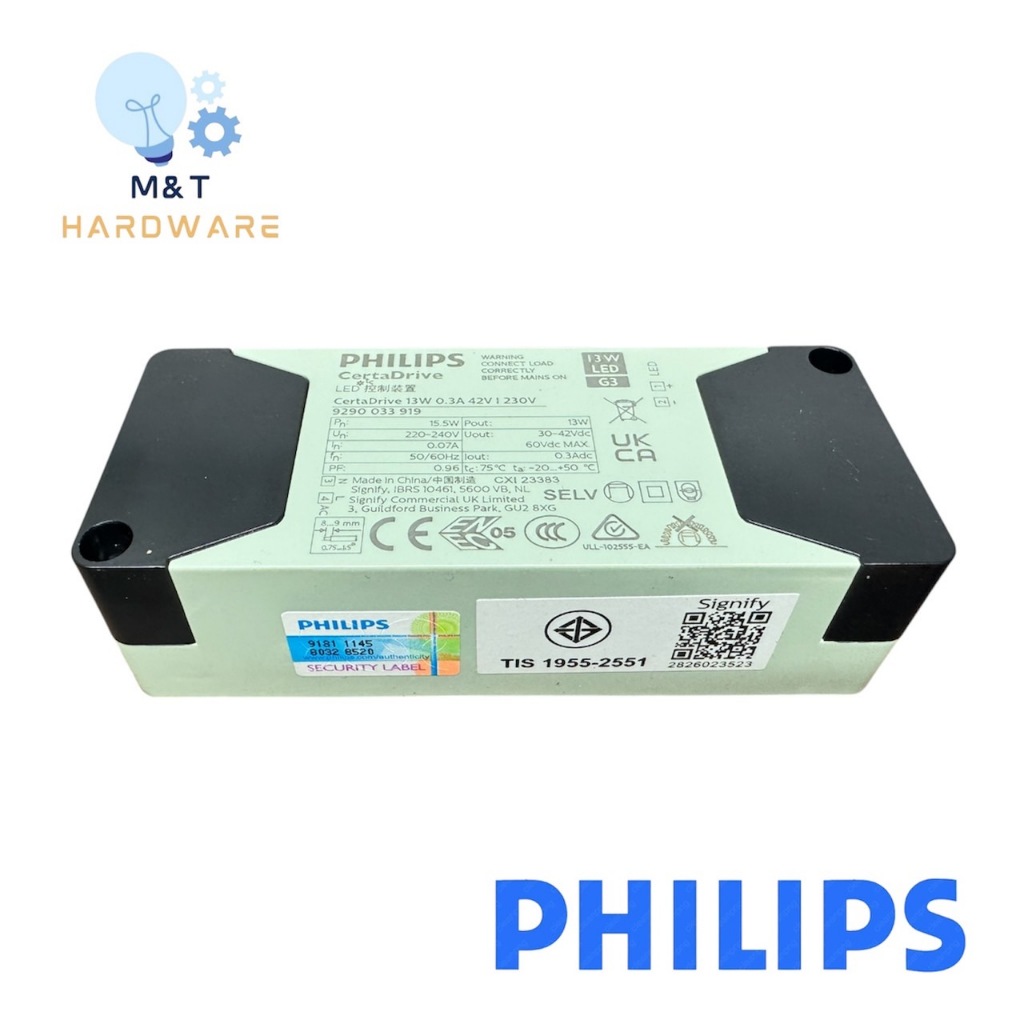 PHILIPS ฟิลิปส์ ไดร์เวอร์ LED DRIVER # CertaDrive 13W 0.3A 42V/230V G3