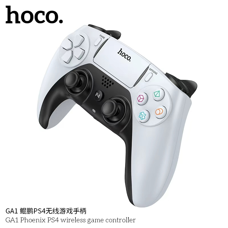 HOCO จอยเกมบลูทูธ Wireless gaming controller BT4.2 สำหรับ PS4 มีพอร์ตหูฟังและไมโครโฟน 3.5 มม. สายชาร
