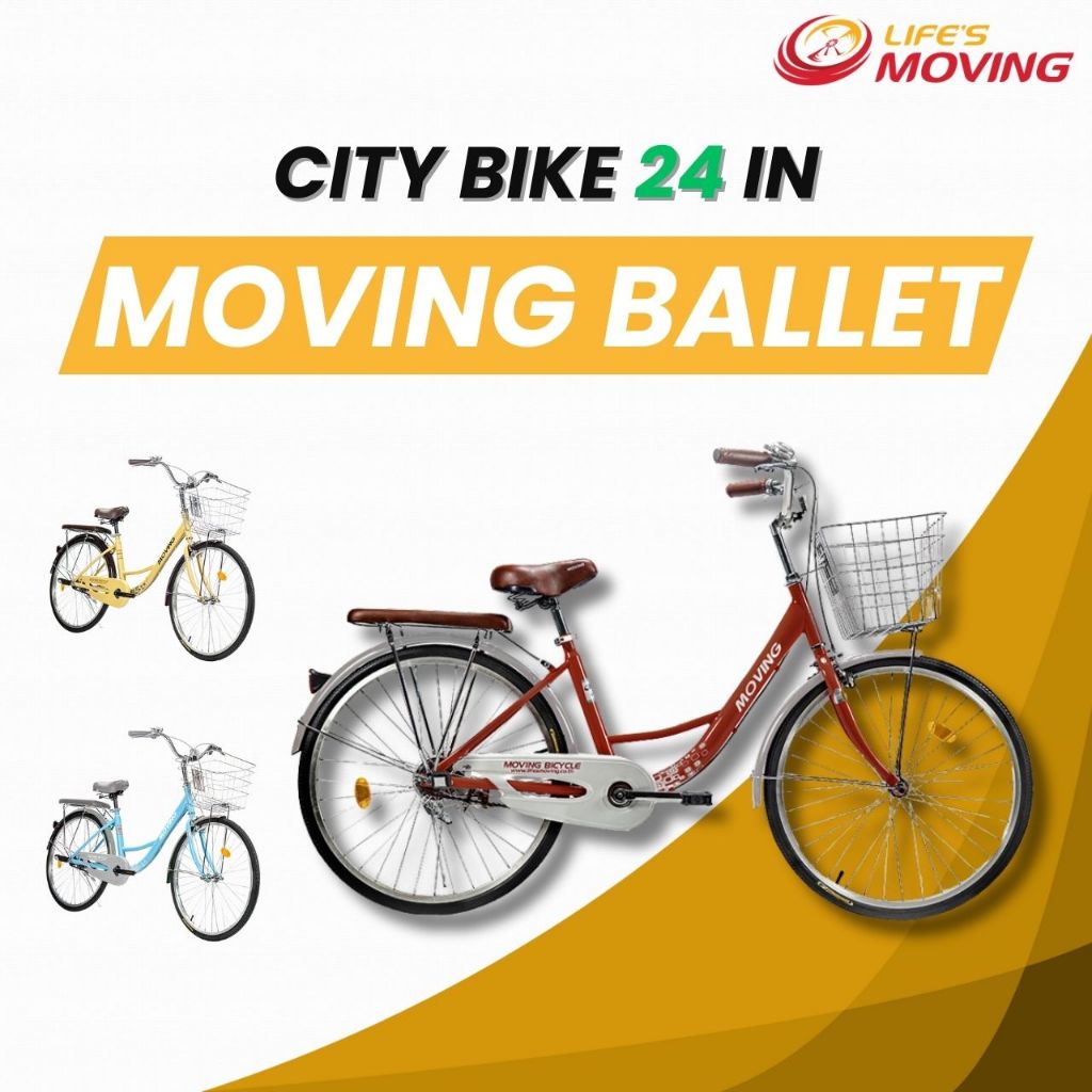 MOVING รุ่น Ballet จักรยานแม่บ้าน วงล้อ 24 นิ้ว ทรง ญี่ปุ่น วินเทจ ปั่นง่าย น้ำหนักเบา