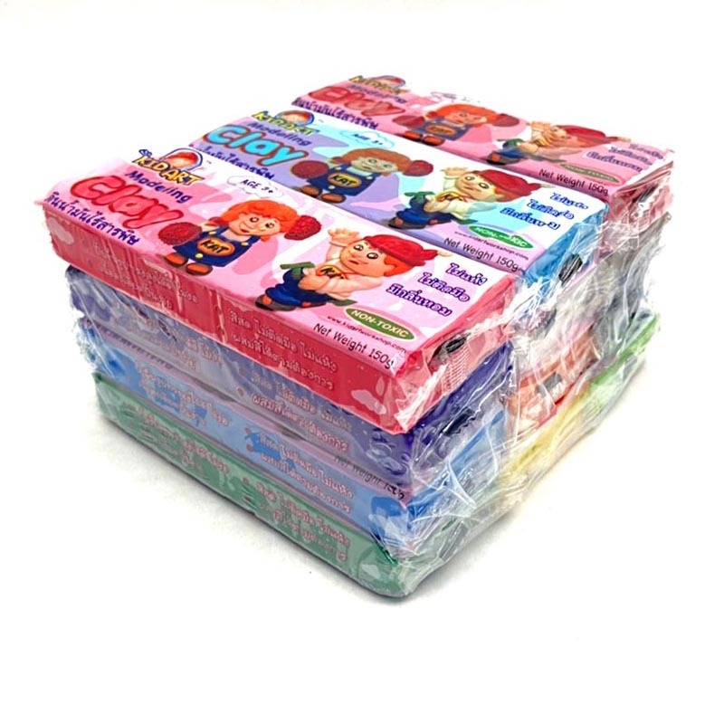 เดอะเบสท์สเตชั่น ดินน้ำมัน คิดอาร์ต 150g 1สี/ก้อน ไร้สารอันตราย คละสี Kidart Modeling Clay.