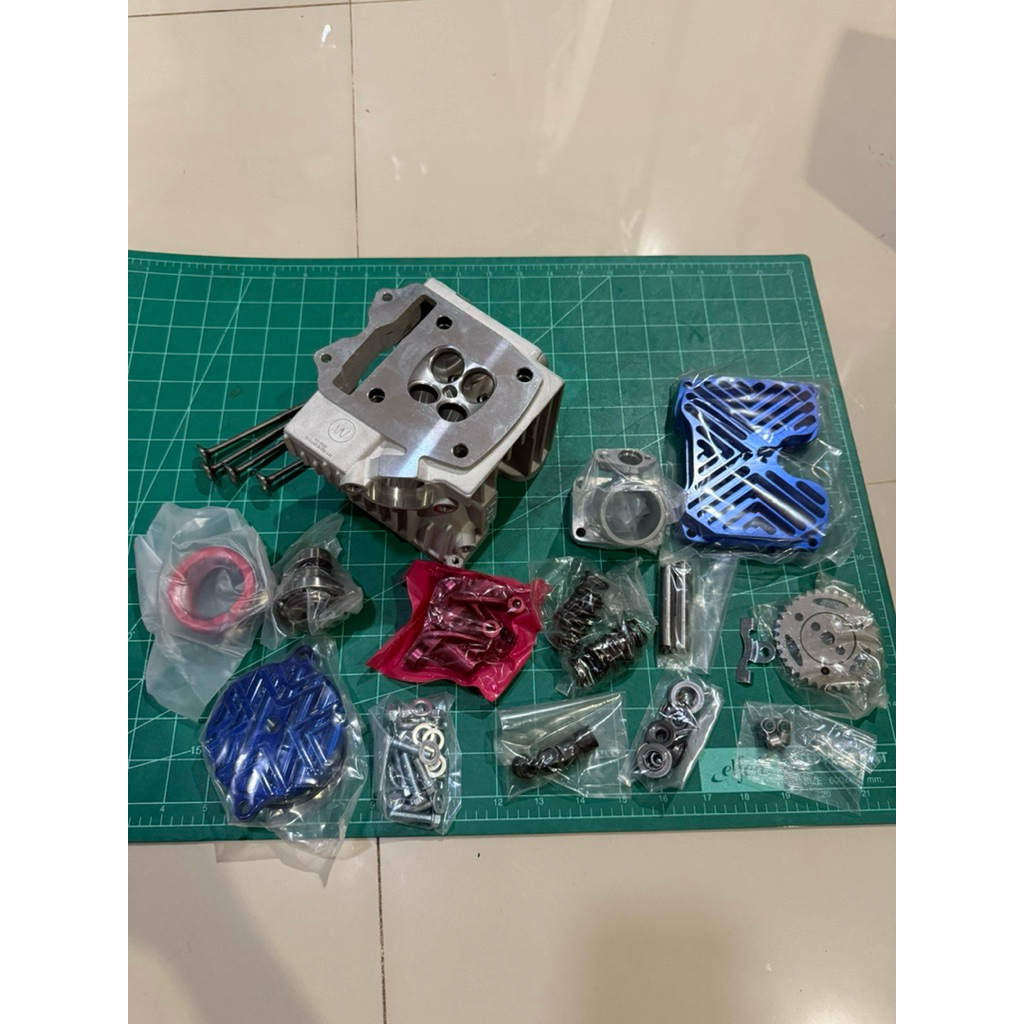 ฝาสูบ4วาว Rg Exciter ใส่เวฟ125 ใบวาว 21/24 รองรับลูก63-67มิล ใส่เวฟ125$-R-iบังลม-msx-125Led