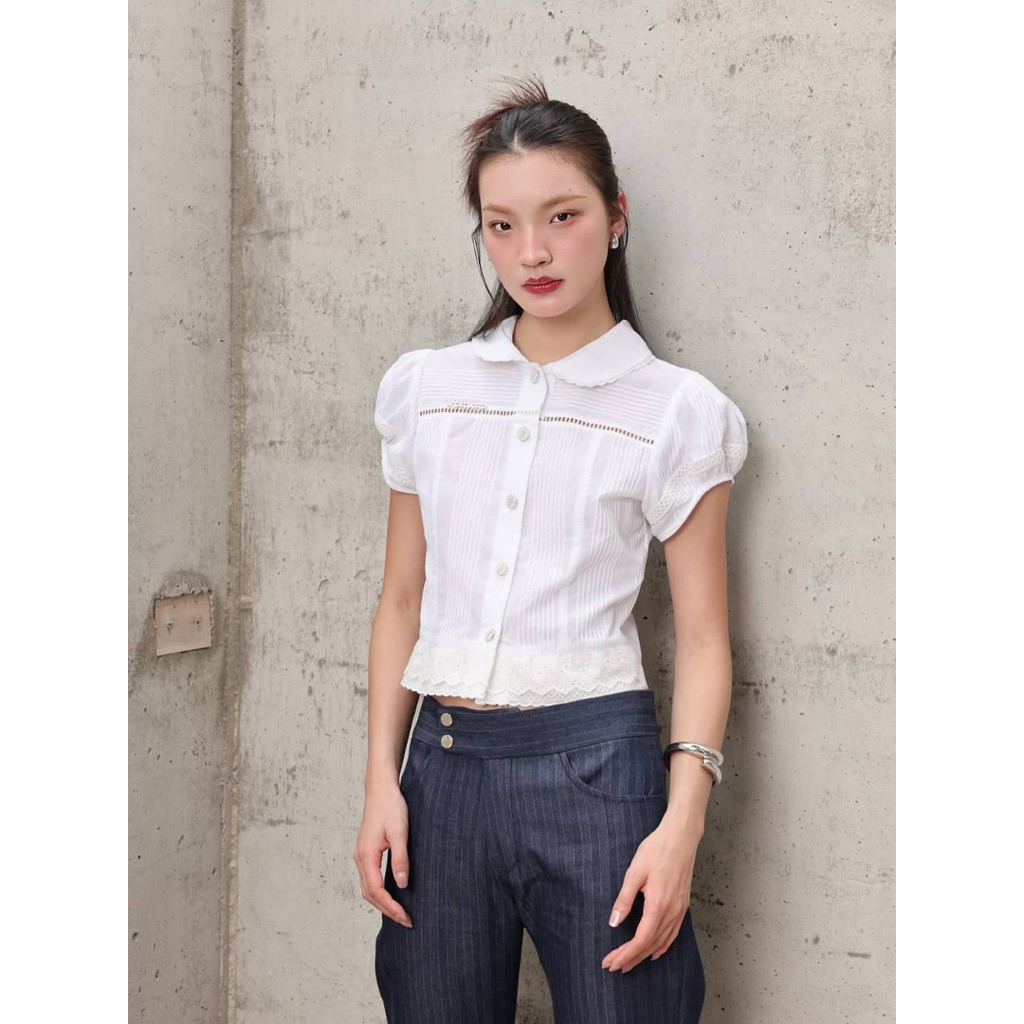 LUNE LACE WHITE TOPเสื้อลูกไม้