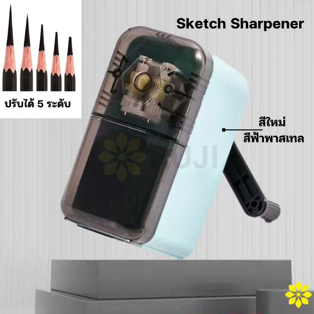 RUJI RJ-M040 เครื่องเหลาดินสอ สีฟ้าพาสเทล ปรับได้ 5 ระดับ อาร์ทติสเกรด เครื่องเหลา EE sketch sharpener SE241 Official
