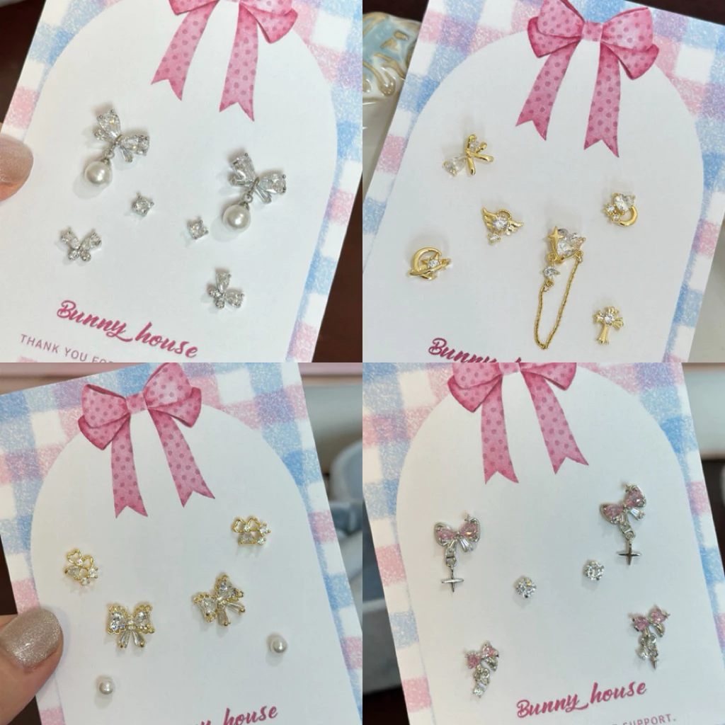 🩷มีส่งด่วน🩷 𝓢𝓲𝓵𝓿𝓮𝓻 𝓔𝓪𝓻𝓻𝓲𝓷𝓰𝓼 ต่างหูเงิน เซ็ตต่างหู 6 ชิ้น พร้อมส่ง