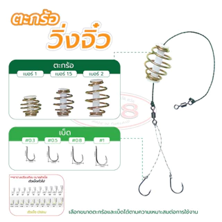 ตะกร้อวิ่งจิ๋ว แบบ 1 ชิ้น ตัวตะกร้อวิ่งขนาดเล็ก มี 3 ขนาด 1.0, 1.5, 2.0 cm. ตัวเบ็ดชินุตูดแบน มีให้เลือก 4 เบอร์ 0.3, 0.