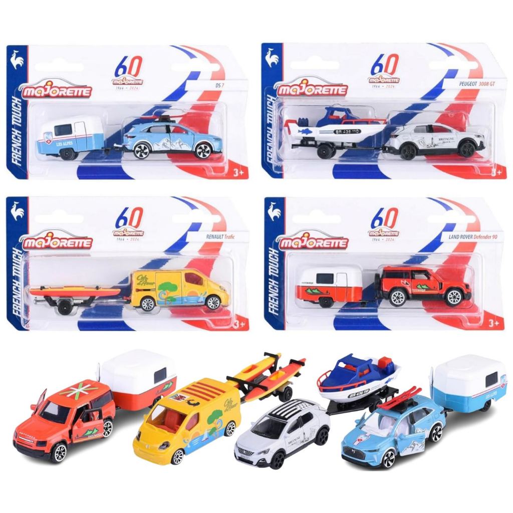โมเดลรถเหล็ก Majorette French Touch Giftpack 4 คัน ครบเซ็ต ลิขสิทธิ์แท้ MJ55014 # 60th Anniversary