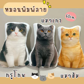 🌈ตุ๊กตาหมอนพิมพ์ลายแมว หมอนแมวเหมียว ภาพสีคมชัด พิมพ์ลาย2ด้าน ขนาด 50cm./60cm. มีหลายลายให้เลือกเลื่อนดูได้เลยค่า💗