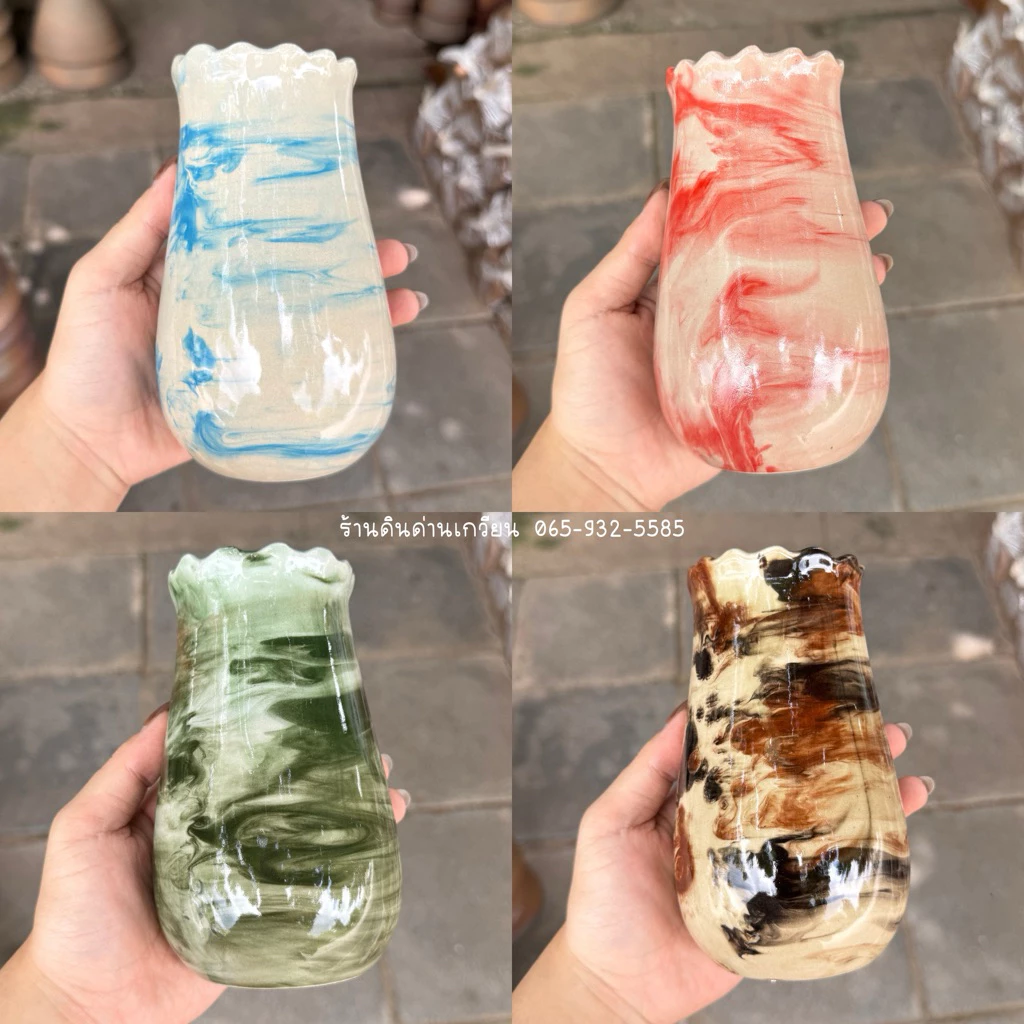 แจกันแขวน แจกันแขวนผนัง แจกันครึ่งซีก สุ่มสีสุ่มลาย เลือกสี/ลาย 🙋🏻ทักแชท