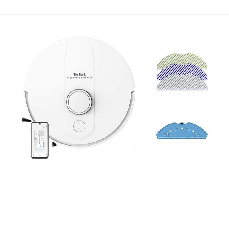 Tefal หุ่นยนต์ดูดฝุ่น X-PLORER 140 RG9177WH | ดูด+ถู 2in1 พลังดูด 6000Pa ประกันศูนย์ 2ปี