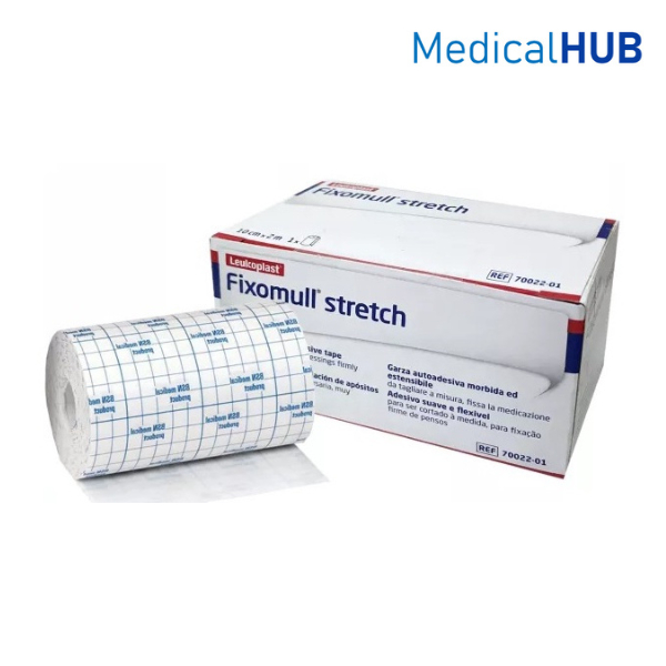 Fixomull Stretch ฟิกซ์โซมูล  แผ่นเยื่อกระดาษ ปิดแผล ขนาด 10 CM X 2 M  จำนวน 1 กล่อง 18068