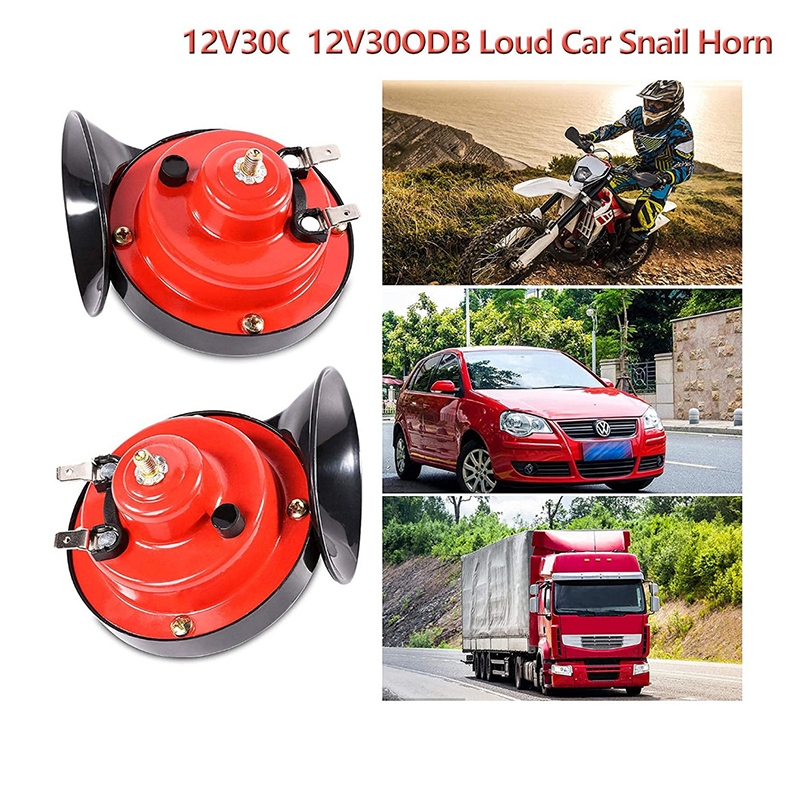 ยกลังสุดคุ้ม!! [จัดส่งตลอด 24 ชั่วโมง]  2pcs แตรลมมอเตอร์ไซค์ไฟฟ้า12V,แตรลม3000DB แตรลมรถบรรทุกตกแต่งรถยนต์