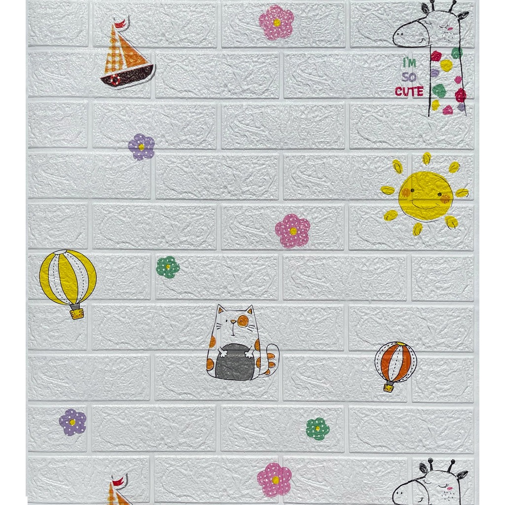 [ ราคาต่อแผ่น ] วอลเปเปอร์ wallpaper3d กาวในตัว กันน้ำ ขนาด 70×77 cm