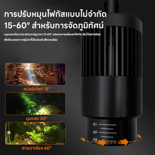 🔥【NEW】ไฟตู้ปลา LED ใหม่ กะทัดรัดและสวยงาม หมุนได้ 360° ปรับมุมและระยะโฟกัสได้ 3 สี