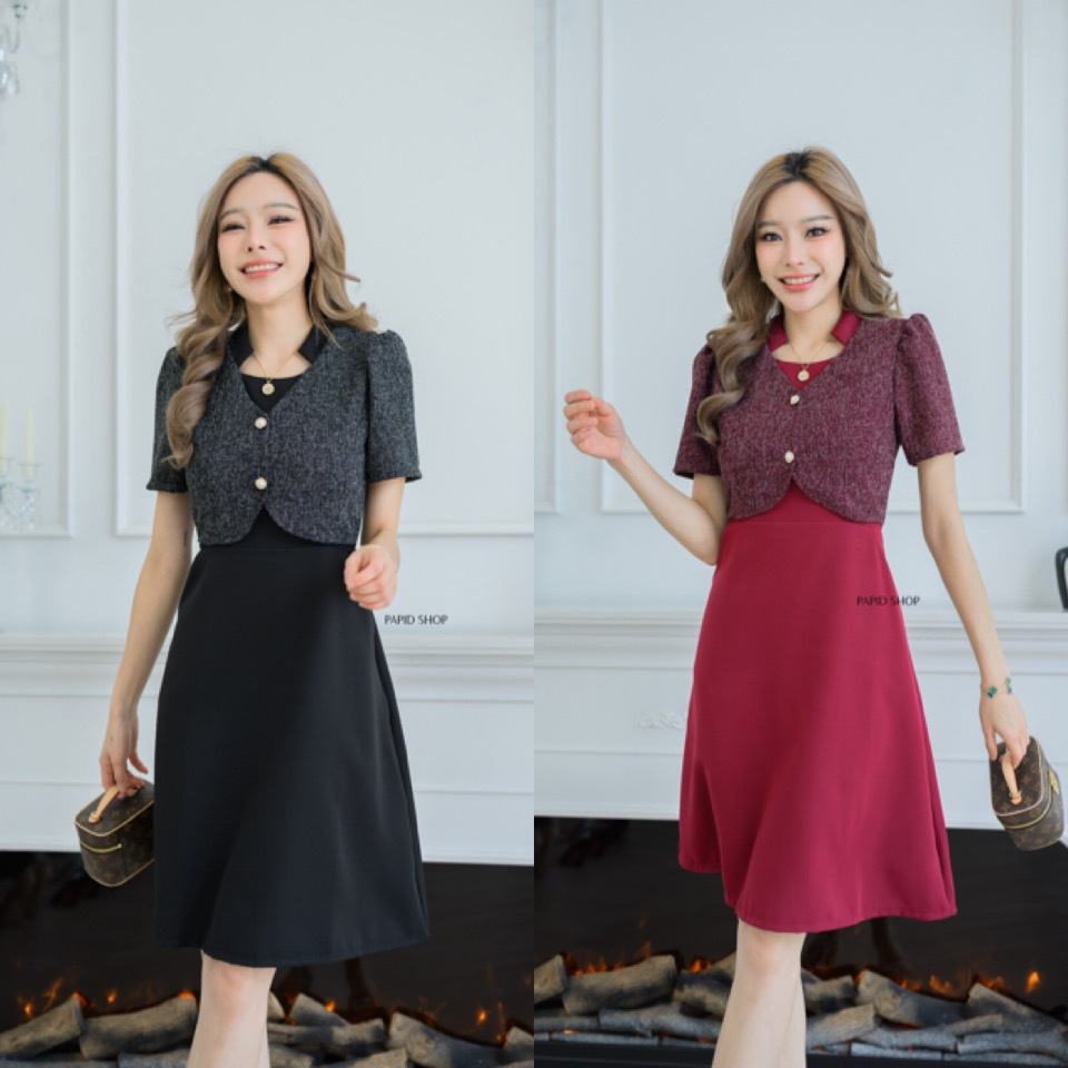 Dress By Papid เดรสทำงาน เดรสแฟชั่น รหัส594