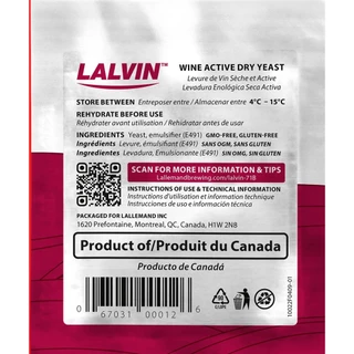 ยีสต์หมักไวน์ ทำไวน์ LALVIN 71B/ 71B-1122 EC-1118 K1V-1116
