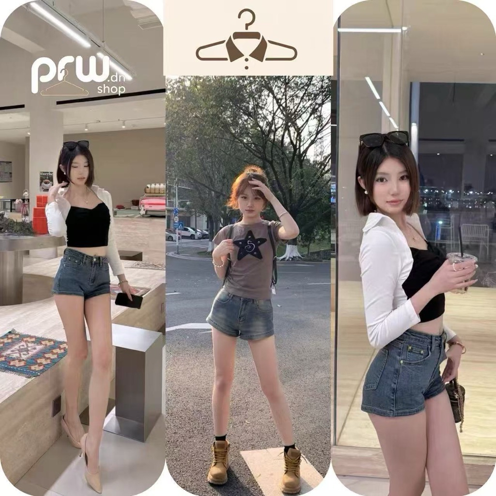 PRW.DN - ยีนส์ขาสั้นทรงสวยมาก ใส่สบายสุดๆ ดีเทลสวยเก๋ ไม่ซ้ำใคร