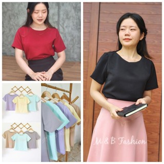 ☀️ขายดี☀️เสื้อฮานาโกะคอกลม เสื้อทำงานเรียบง่ายดูดี