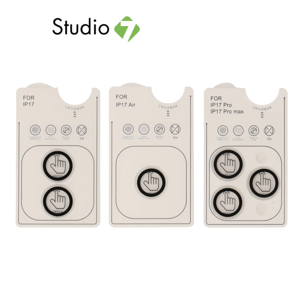 ฟิล์มกันเลนส์ TECHPRO Camera Lens Crystal Clear iPhone 17/Air/17 Pro/17 Pro Max by Studio7