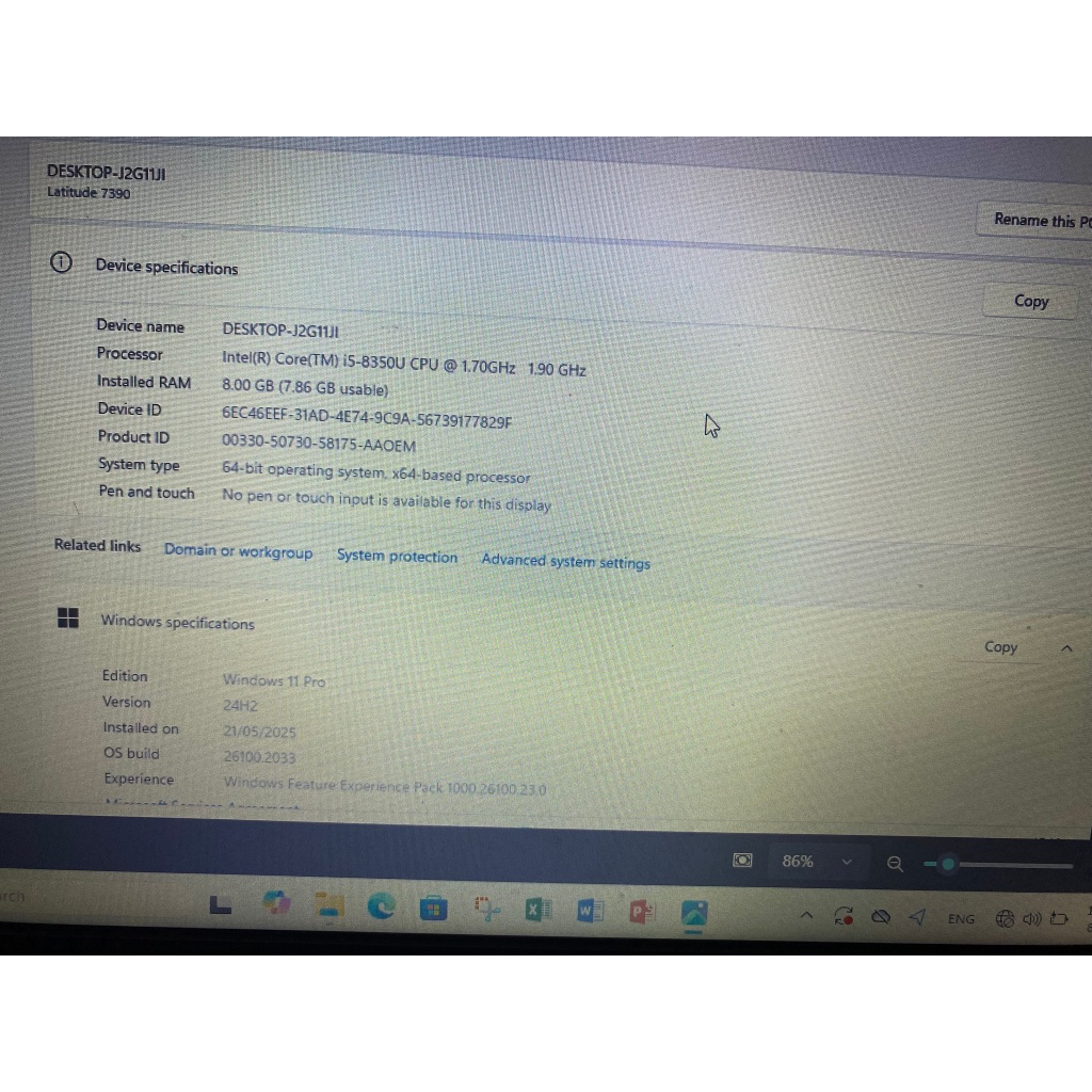 Laptop Dell Latitude 7290 จอภาพ 12.5”  Intel Core i5 (GEN 8th)-8350U-1.7 Ghz, DDR4 8 GB, PCe- 256 GB