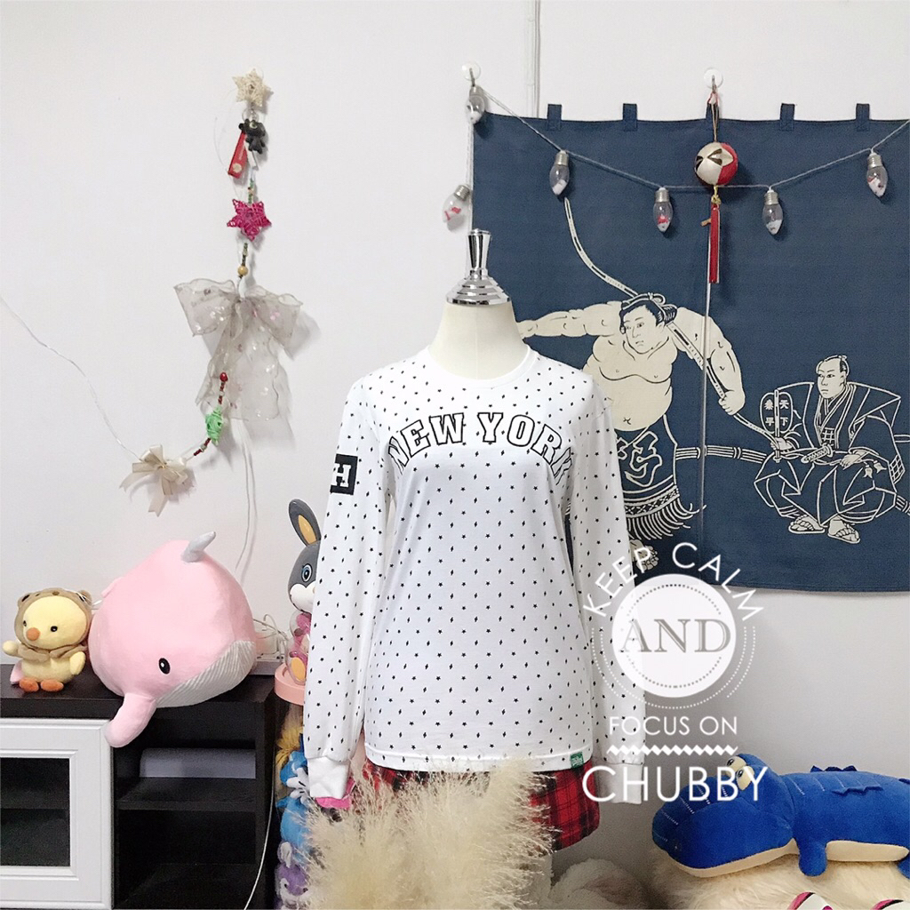 เสื้อยืดแขนยาวสีขาว เซเว่นสตรีท 7TH STREET Size M อก 34 ยาว 26