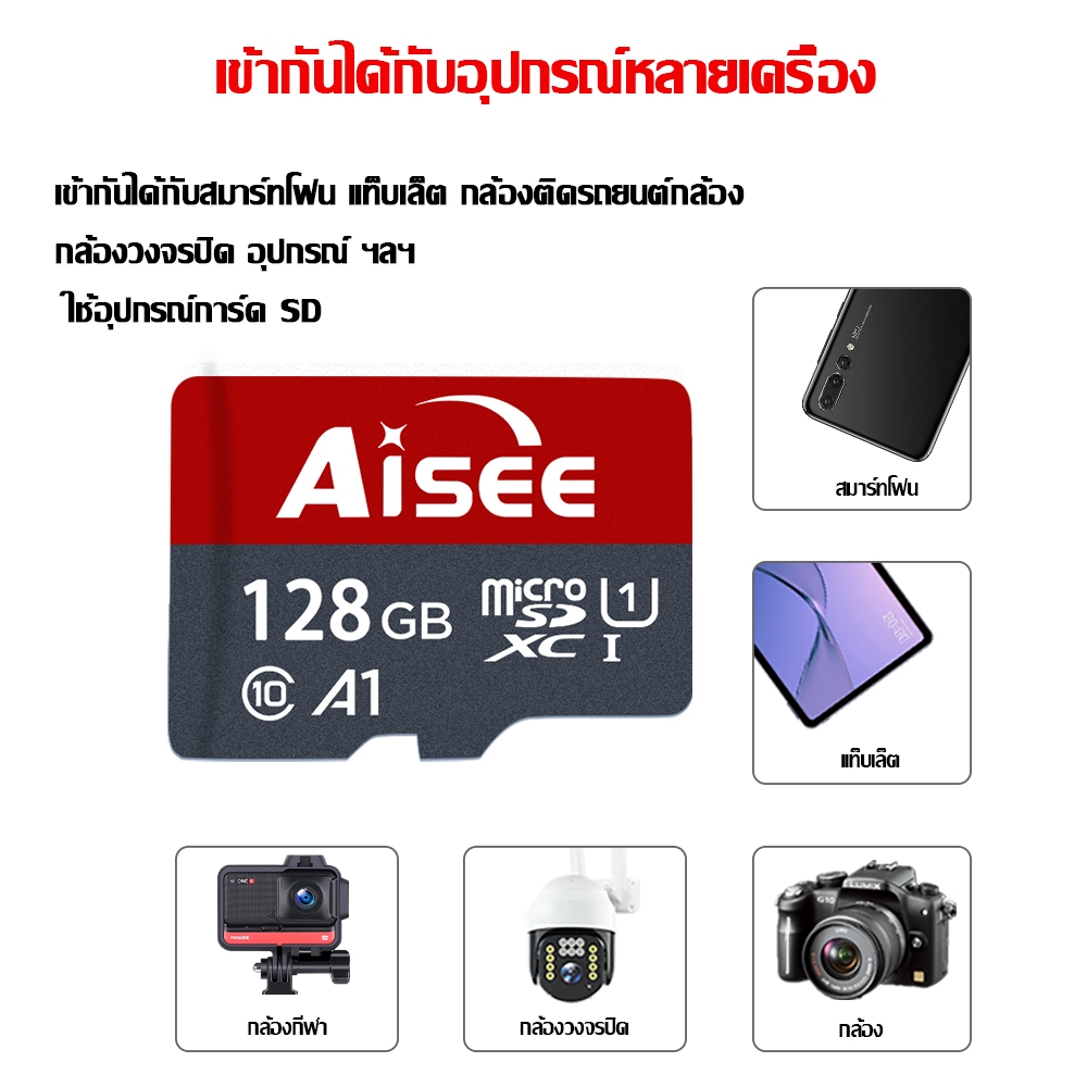 【ของแท้】เมมโมรี่การ์ดกล้องวงจรปิด Micro SD Card SDHC 32GB 64GB 128GB  Class10 Memory Card ใช้สําหรับการบันทึกวิดีโอ - รูปที่ 4