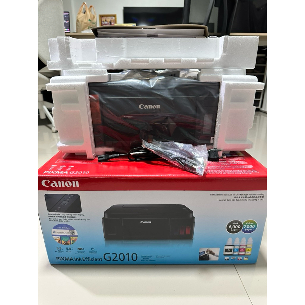 Canon G2010 **เครื่องเปล่า เครื่องใหม่ ไม่มีหัวพิมพ์ และไม่มีหมึก** นอกนั้นอุปกรณ์ครบ
