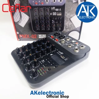 MIXER Ceflar PMX-02 มิกเซอร์ เอฟเฟ็ค 99DSP รองรับ บลูทูธ USB อินเตอร์เฟส มิกซ์จิ๋ว ขนาดเล็ก พกพา เคฟลาร์ PMX 02 PMX02