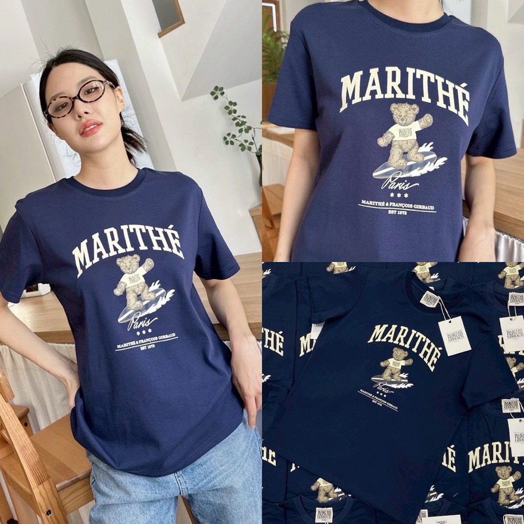 Mar T-Shirt  เสื้อยืดแบรนด์ดังเกาหลี รุ่นใหม่ ดีเทลสกรีนลายโลโก้ด้านหน้า ชนช็อปเกา