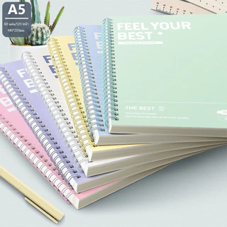 HOKEMP 4PCS สมุด สมุดโน้ต A5 ลายตารางและหน้าเลื่อนได้ สมุดโน๊ต สมุดไดอารี่