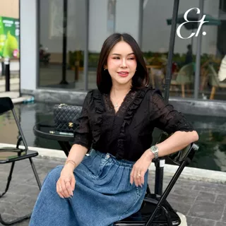 Everything2019 - เสื้อคอวีระบายลูกไม้ทั้งตัว มีซับใน ผ้าลูกไม้พรีเมี่ยม (6169-1)