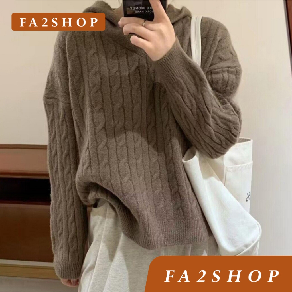 [🔥ส่งด่วน – กรุงเทพ] FA2SHOP รุ่น CS165 เสื้อฮู้ดไหมพรมแขนยาว