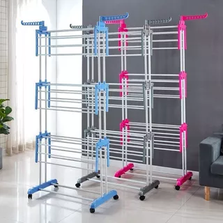 ราวคอนโด รุ่น 02 ราวตากผ้าแบบพับได้ Clothes line ราวตากผ้าสแตนเลส แขวนผ้า สามารถพับเก็บได้ พร้อมส่ง!
