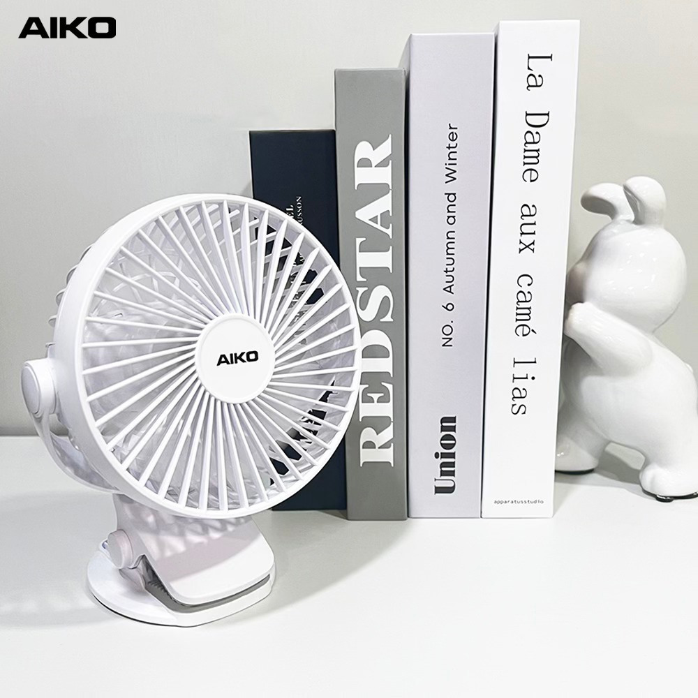 AIKO KN-L2855 พัดลมชาร์จไฟ ใบพัด 4" สาย Micro USB  ***รับประกันแบต 1 ปี