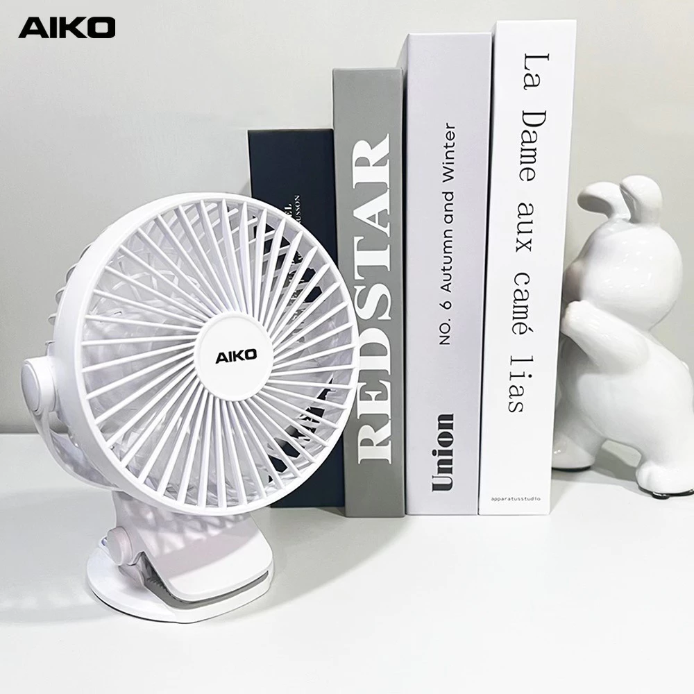 AIKO KN-L2855 พัดลมชาร์จไฟ ใบพัด 4" สาย Micro USB ***รับประกันแบต 1 ปี