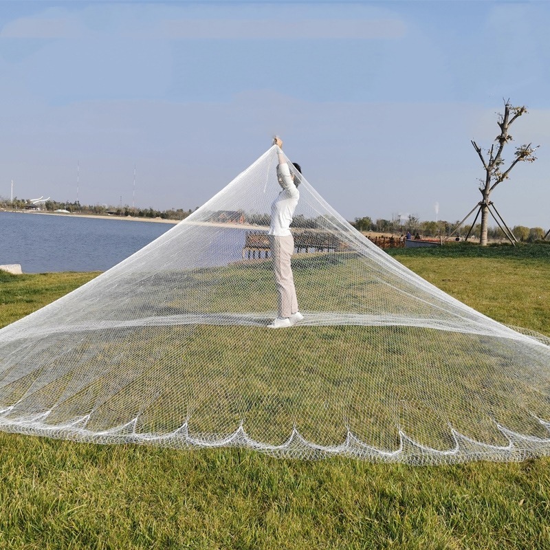 แหฝรั่ง แหปลาซิว แหจับปลา ด้ายไนล่อน ตาแหกว้าง 2เซน บานสุด 8ศอก-16ศอก ขึ้นเพลาพร้อมใช้งาน ลูกหนัก แห ใช้งานง่าย - รูปที่ 7